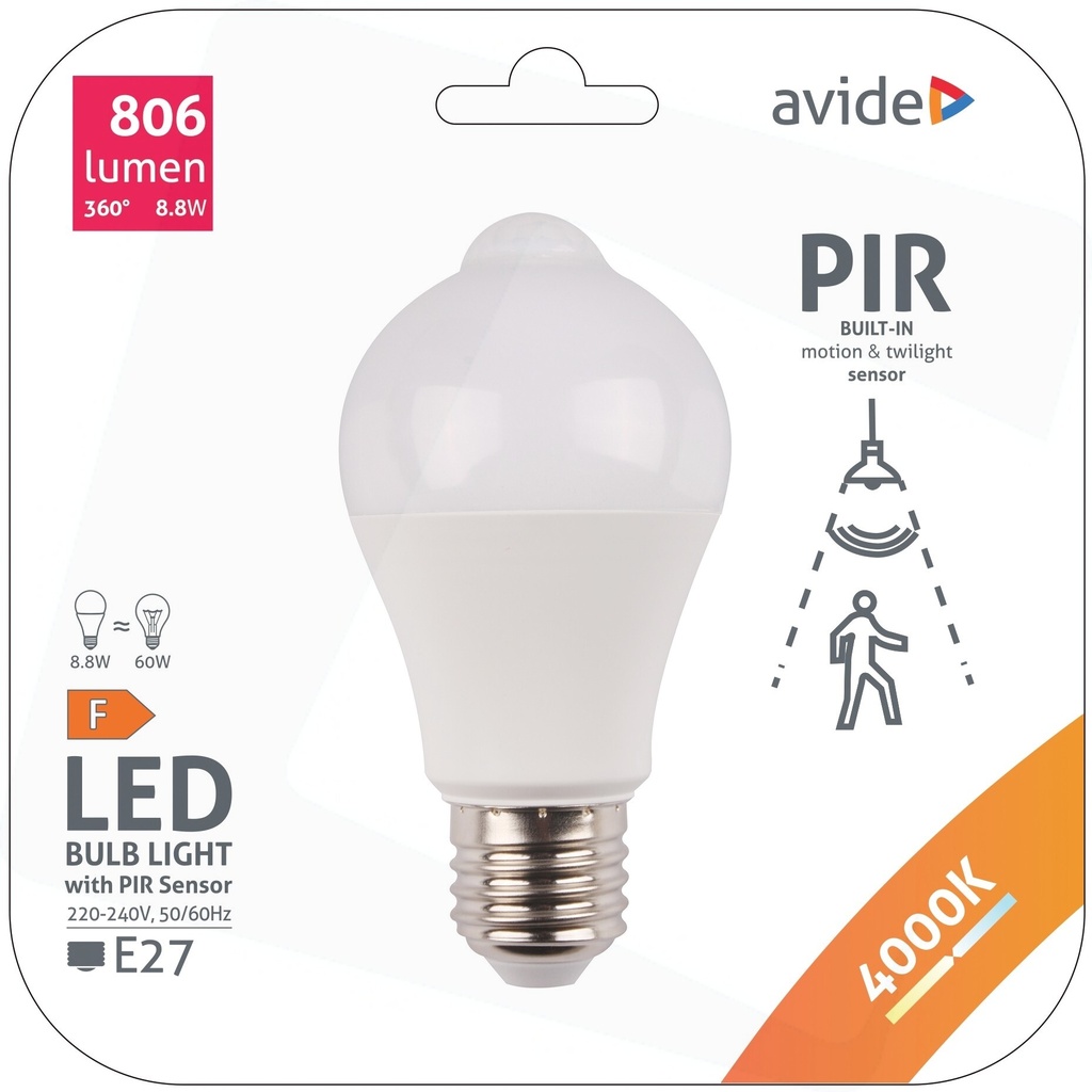 Avide LED E27 8.8W 4000K PIR sensor - Image 3