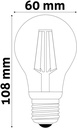 Avide LED Filament Globe 9W Dimmable E27 360° WW 2700K - Image 2