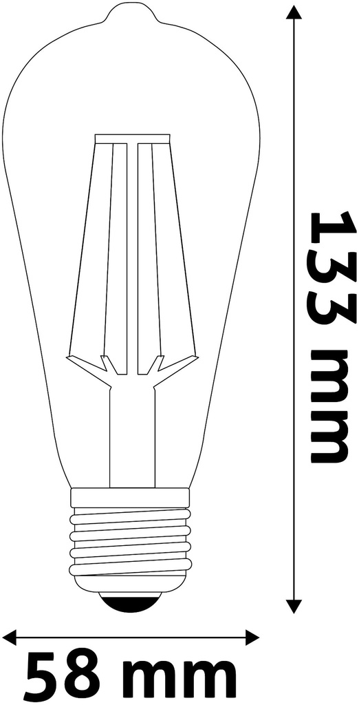Avide LED Filament ST57 7W Dimmable/Amber E27 360° WW 2500K - Image 2