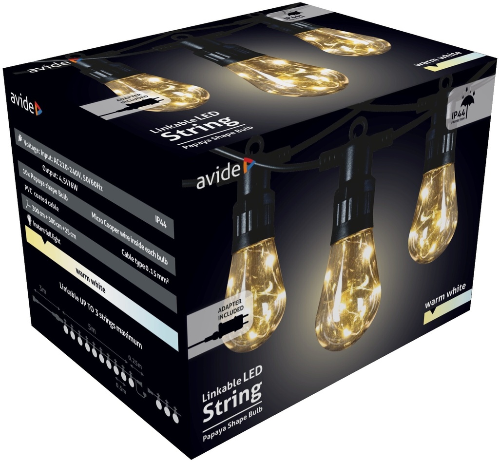 Avide Outdoor String 5m Papaya WW linkable - Image 2