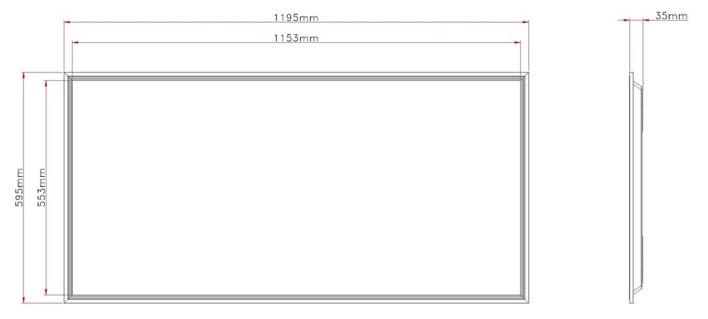 Back-lit led panel 120X60 60W 3000K IP41 - Image 3