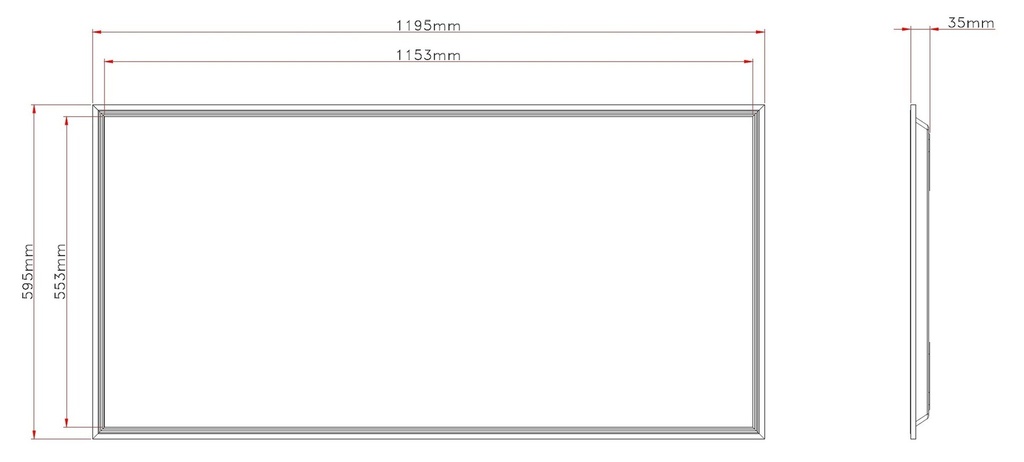 Back-lit led panel 120X60 60W 4000K IP41 - Image 3