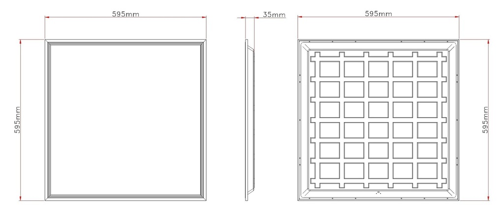 Backlit LED panel 6000K 60X60 Flicker-free driver UGR19 IP41 - Image 5