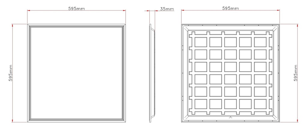 Backlit LED panel 60X60 3000K Flicker-free driver UGR19 IP41 - Image 5
