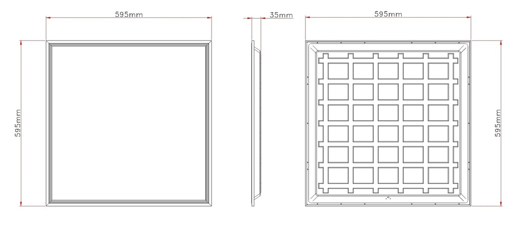 Backlit LED panel 60X60 4000K Flicker-free driver UGR19 IP41 - Image 5