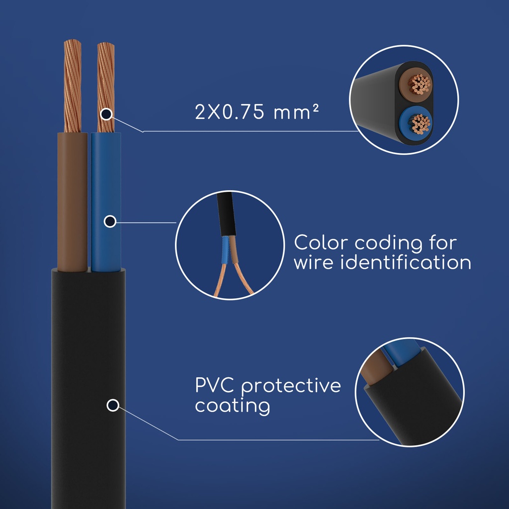 cable 0,75 x 2 Black - Image 2