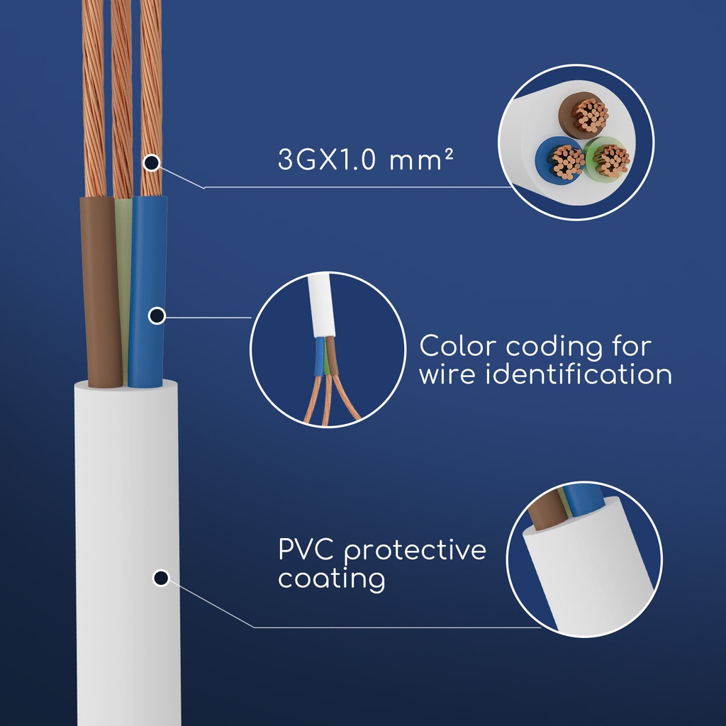 Cable 3 x 0,75 mm² white H05VV-F 3G1.0 - Image 3
