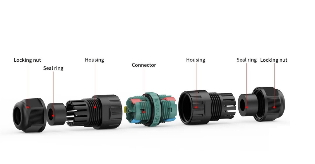 Cable joint, quick connection 3-pin M20 IP68 - Image 2