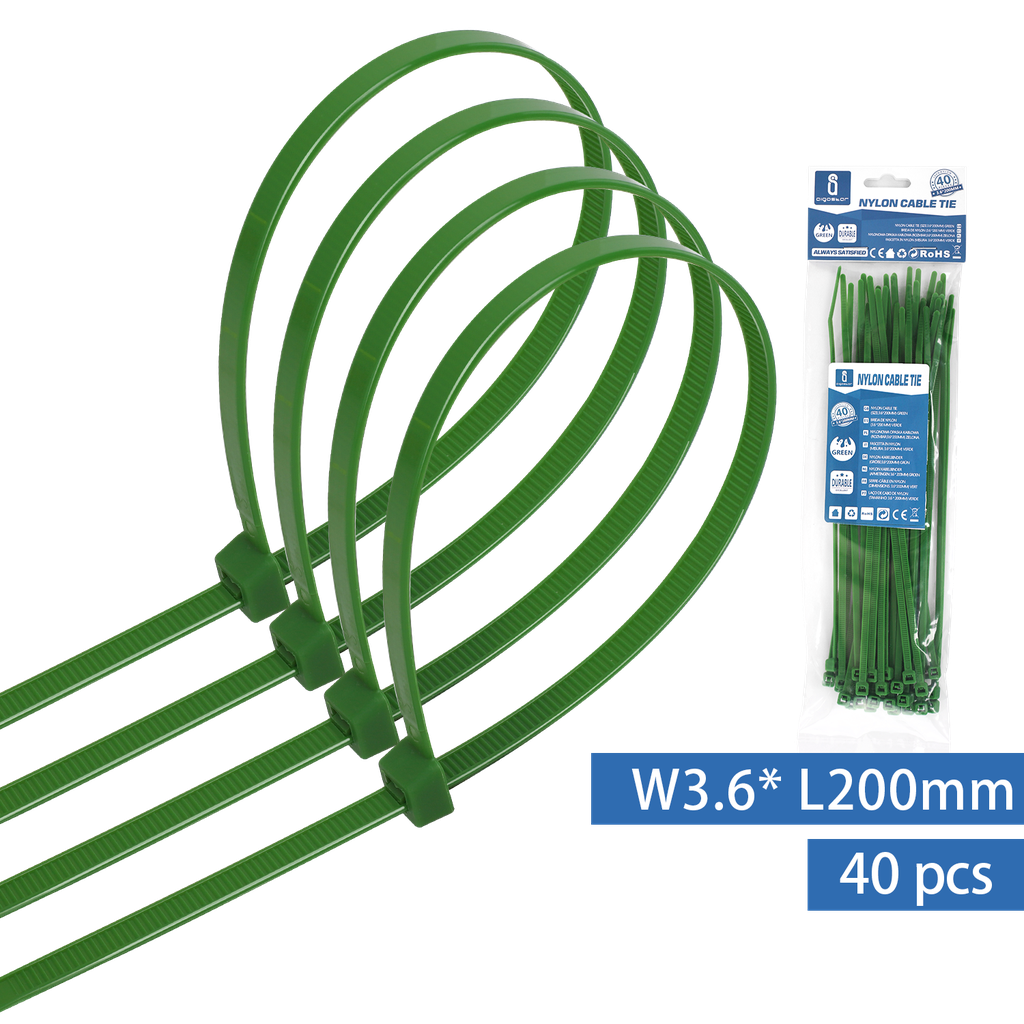 Cable ties 20cm Green 40 Pack - Image 2
