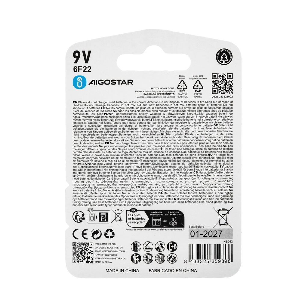 Carbon-zinc Battery 6F22 9V - Image 5
