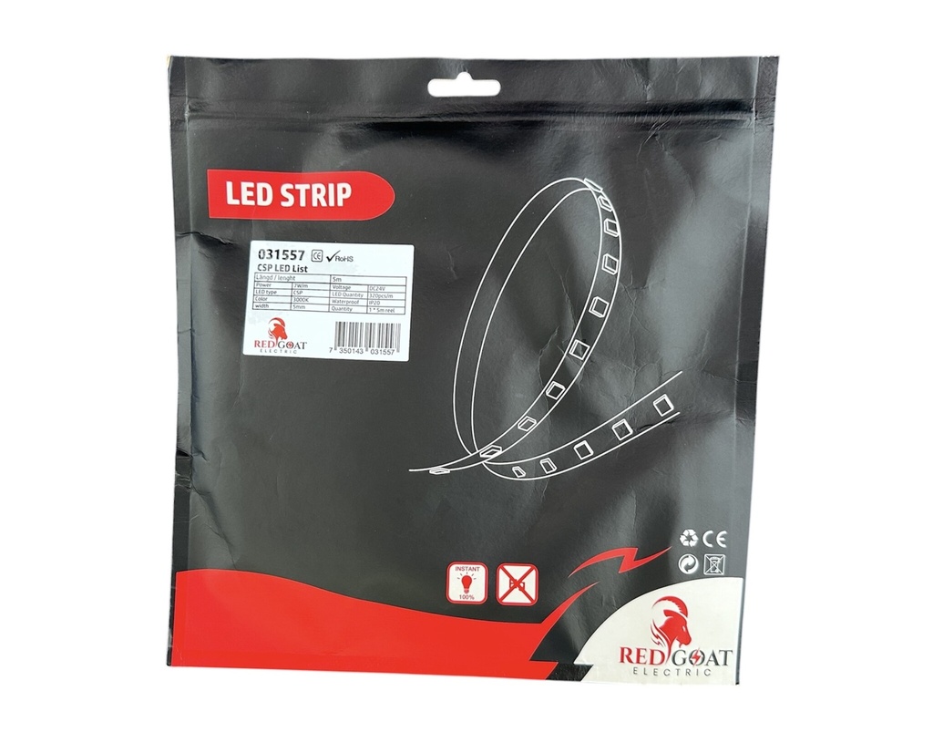 CSP LED strip 5mm 3000K 7W/m IP20 - Image 3