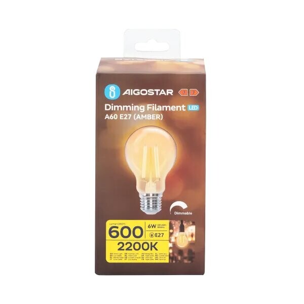Dimmable filament LED 2200K A60 E27 6W 822 - Image 4