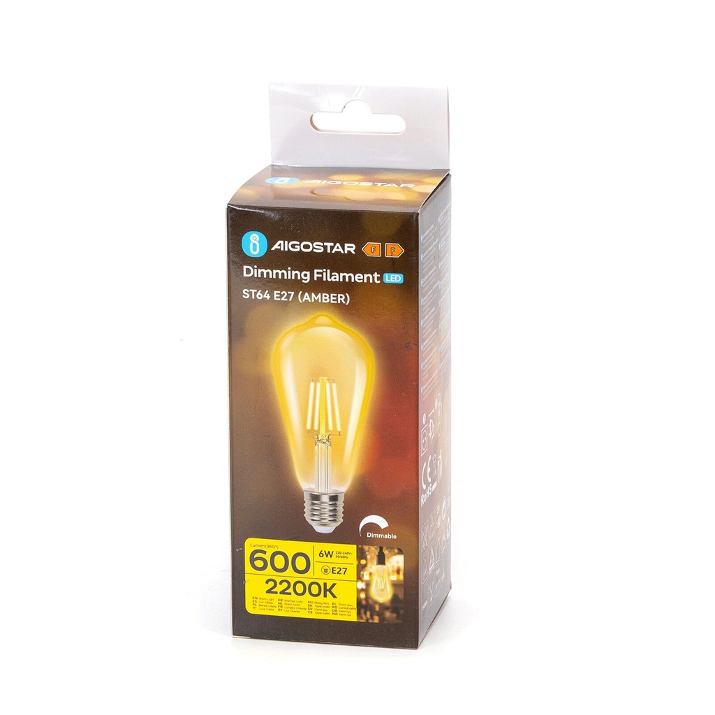 Dimmable filament LED 2200K ST64 E27 6W 822 - Image 5
