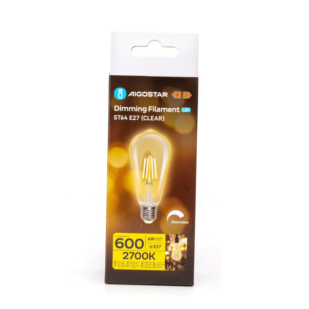 Dimmable filament LED 2700K ST64 E27 6W 827 - Image 5