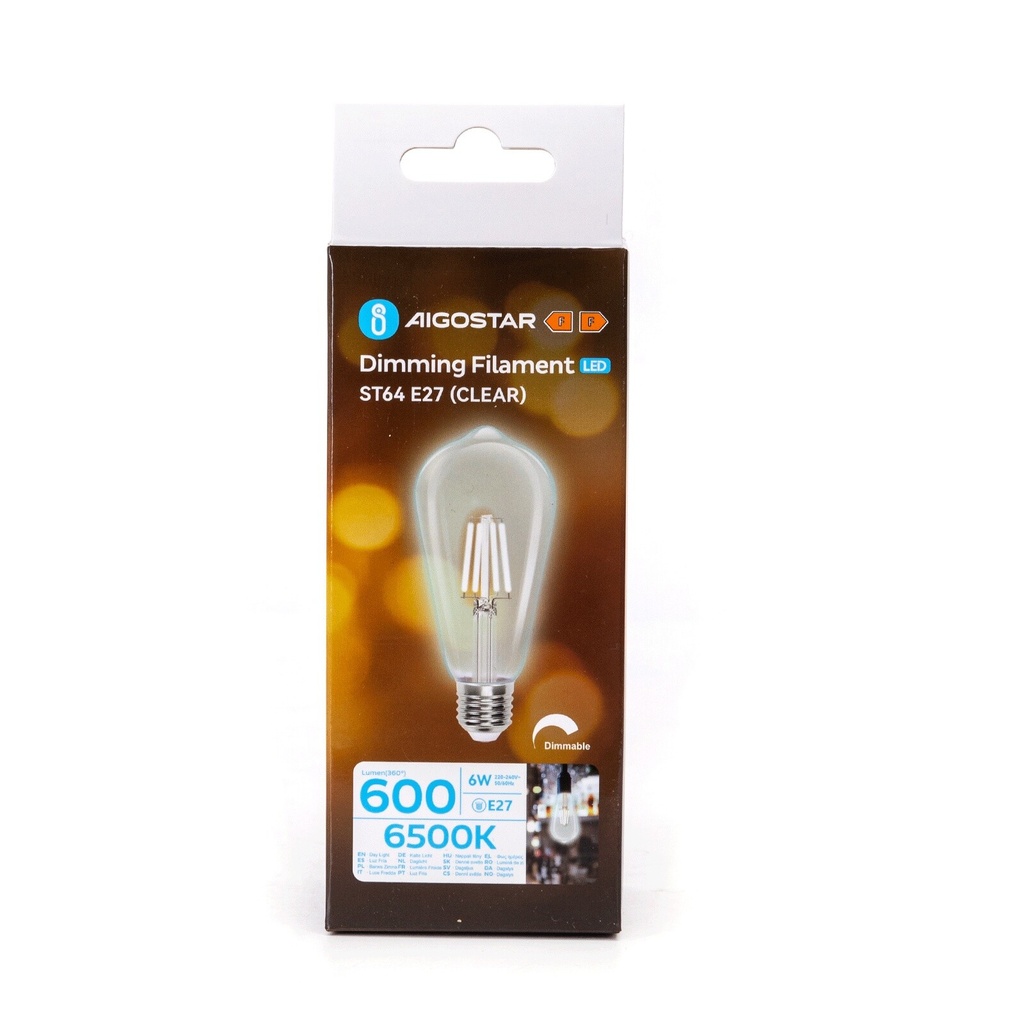 Dimmable filament LED 6500K ST64 E27 6W 865 - Image 4