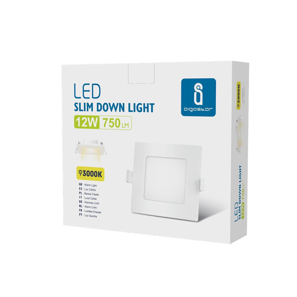 Down light 12 W  square 3000K - Image 4