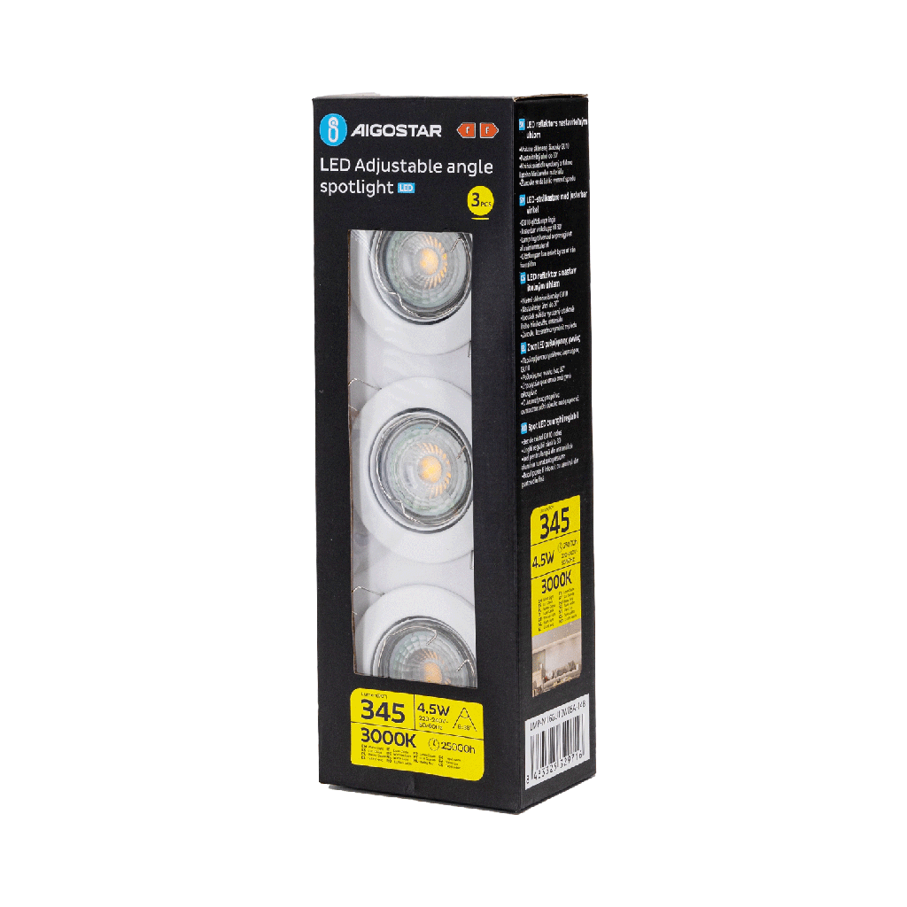 Downlight spot with GU10 lamp 4.5W 3000K 3 pack - Image 6