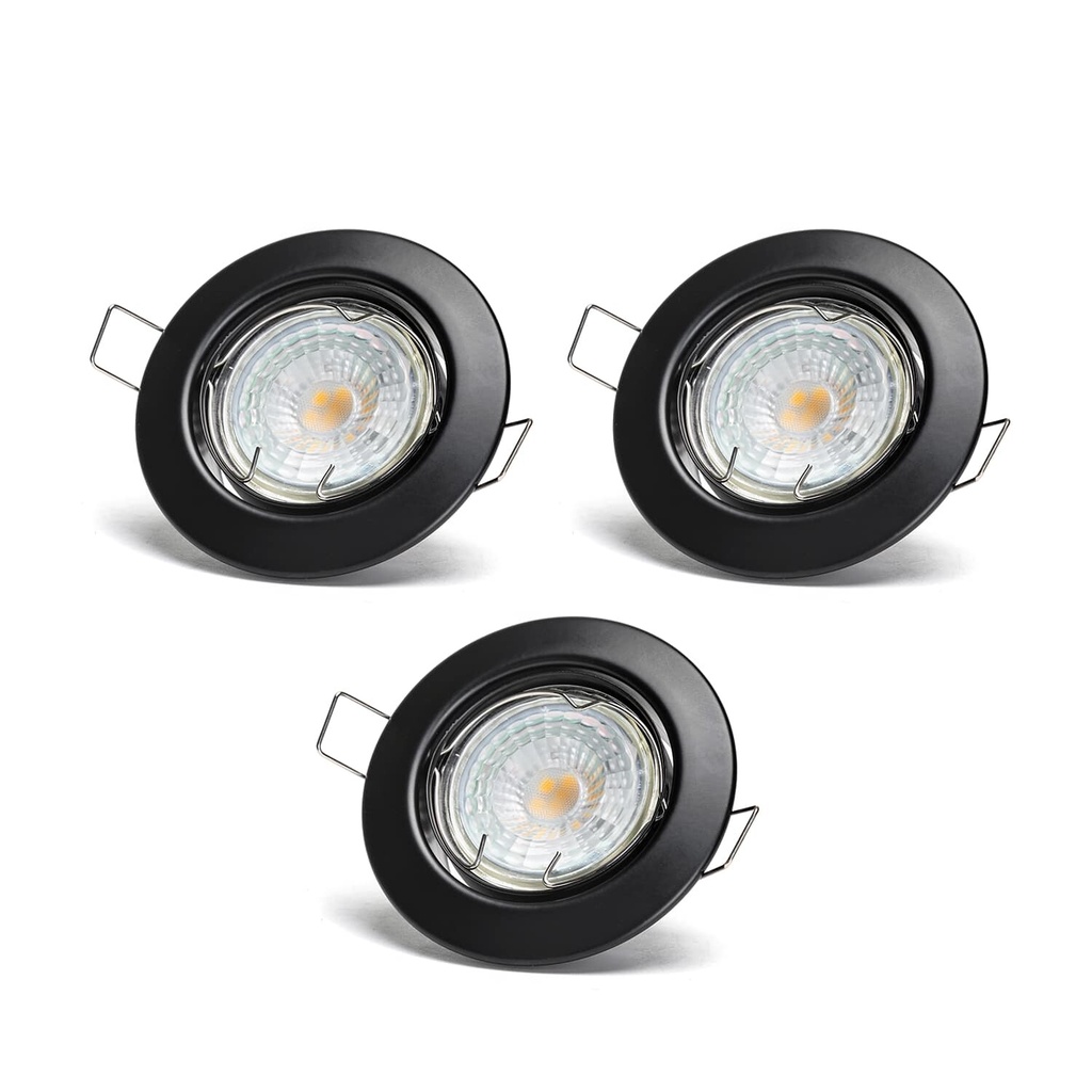Downlight spot with GU10 lamp 4.5W 3000K black 3 pack - Image 3