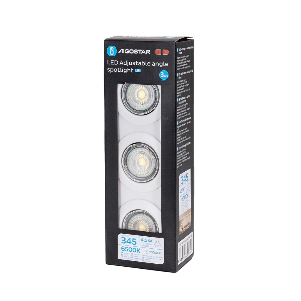 Downlight spot with GU10 lamp 4.5W 6500K 3 pack - Image 6