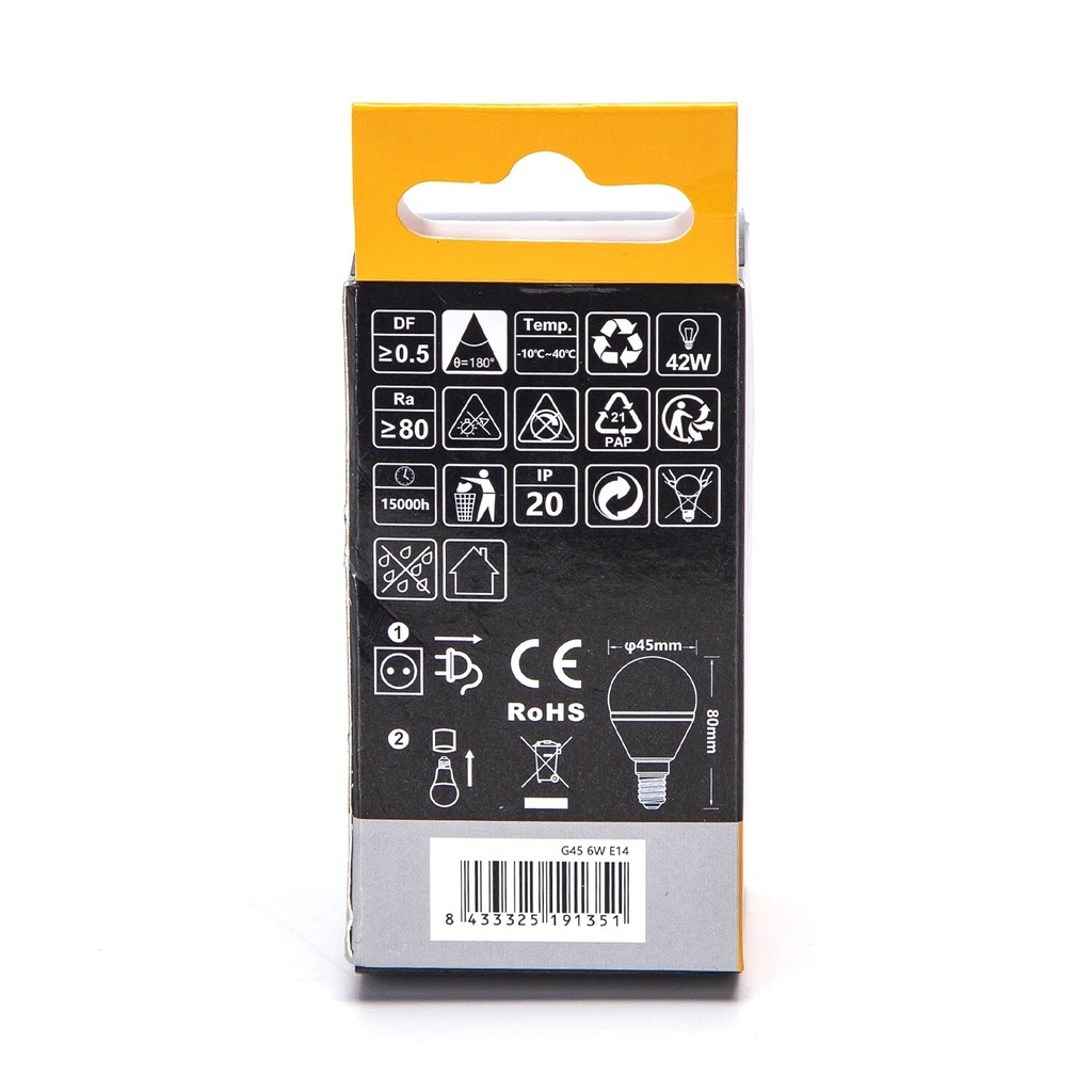 E14 LED G45 6W 3000K - Image 2