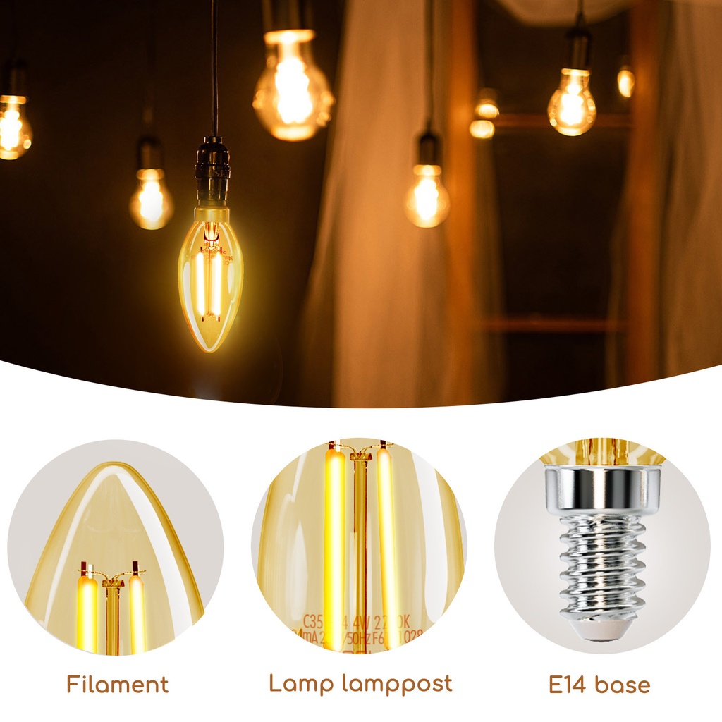 E14  Retro lamp 4W LED, 2200K - Image 3
