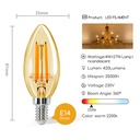 E14  Retro lamp 4W LED, 2200K - Image 4