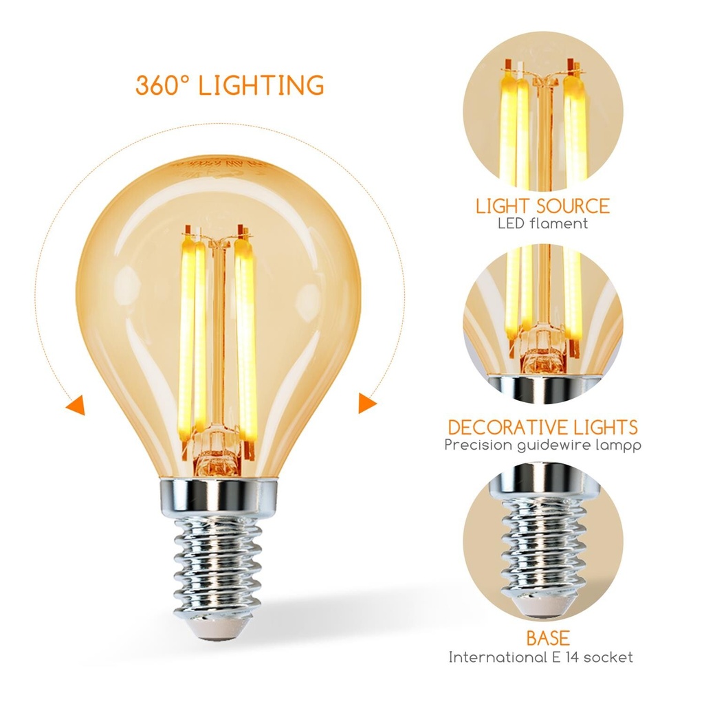 E14  Retro lamp 4W LED, 2200K - Image 6
