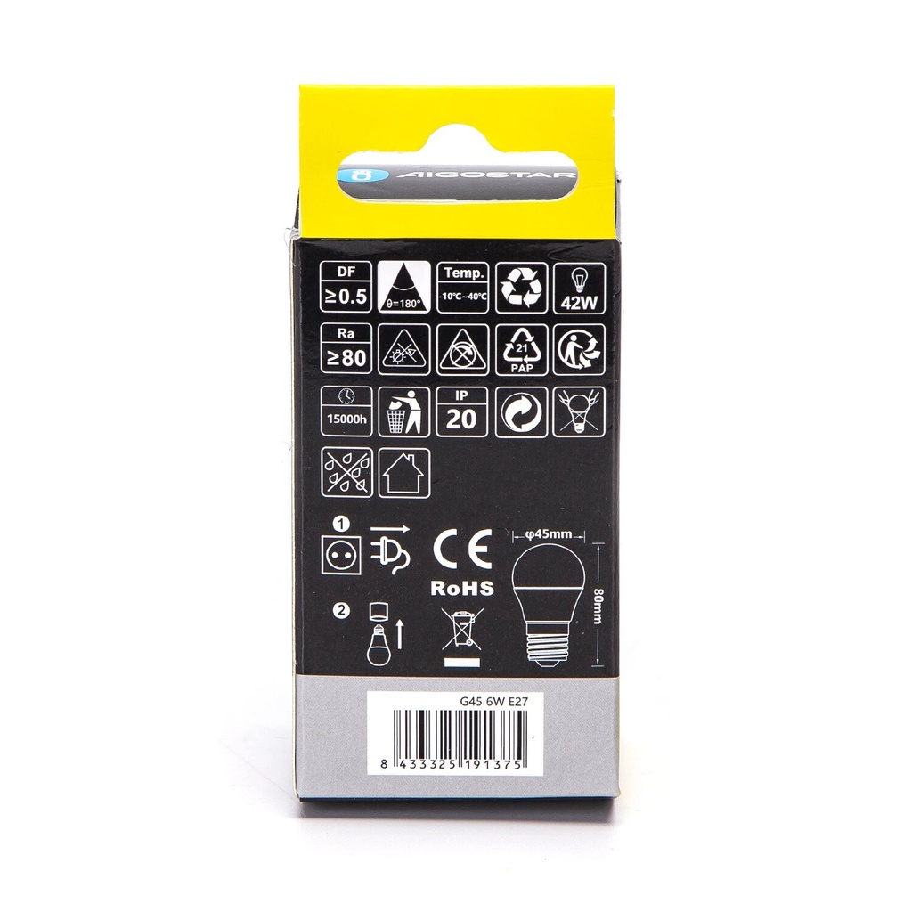 E27 LED G45 6W 4000K - Image 2
