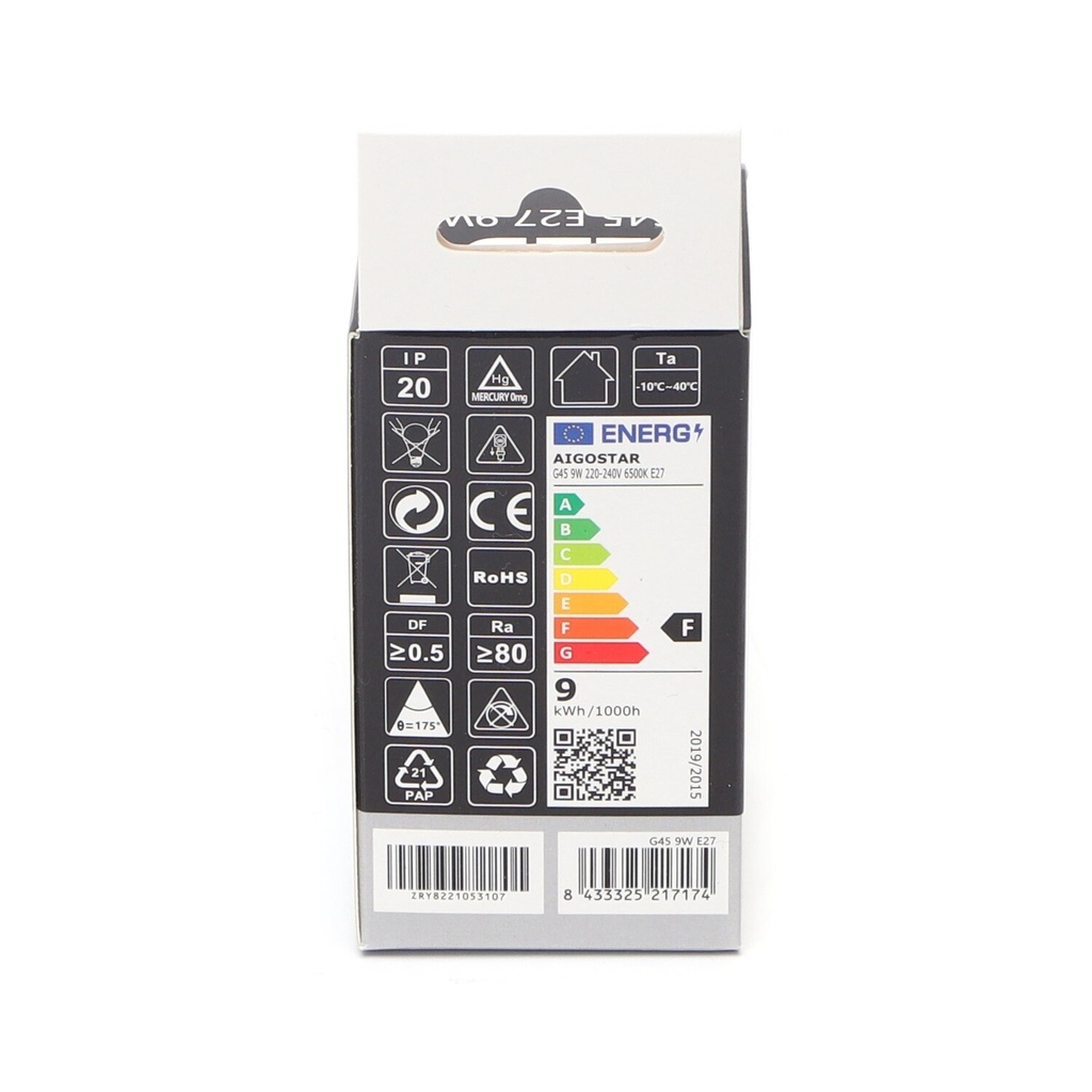 E27 LED G45 9W 6500K - Image 3