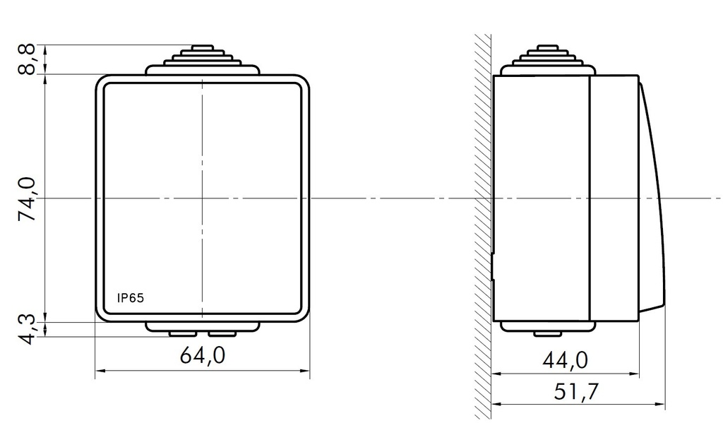 Efapel Single Pole Switch IK07 IP65 White - Image 2