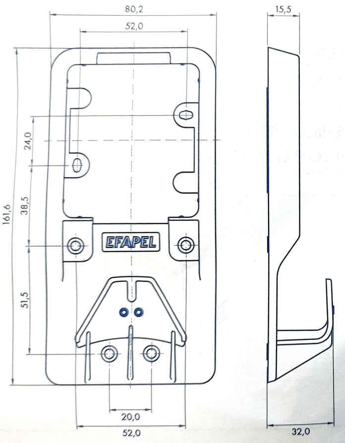 Efapel socket for car charging 1-Phase – 230V – 10/16A Schuko incl. holder - Image 3
