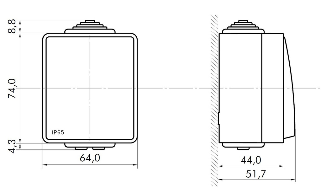 Efapel Teo-way Switch IK07 IP65 Grey - Image 2