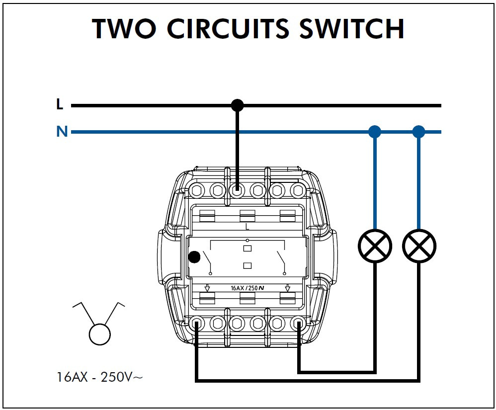 Efapel Two Circuits Switch IP65, IK07 Grey - Image 2