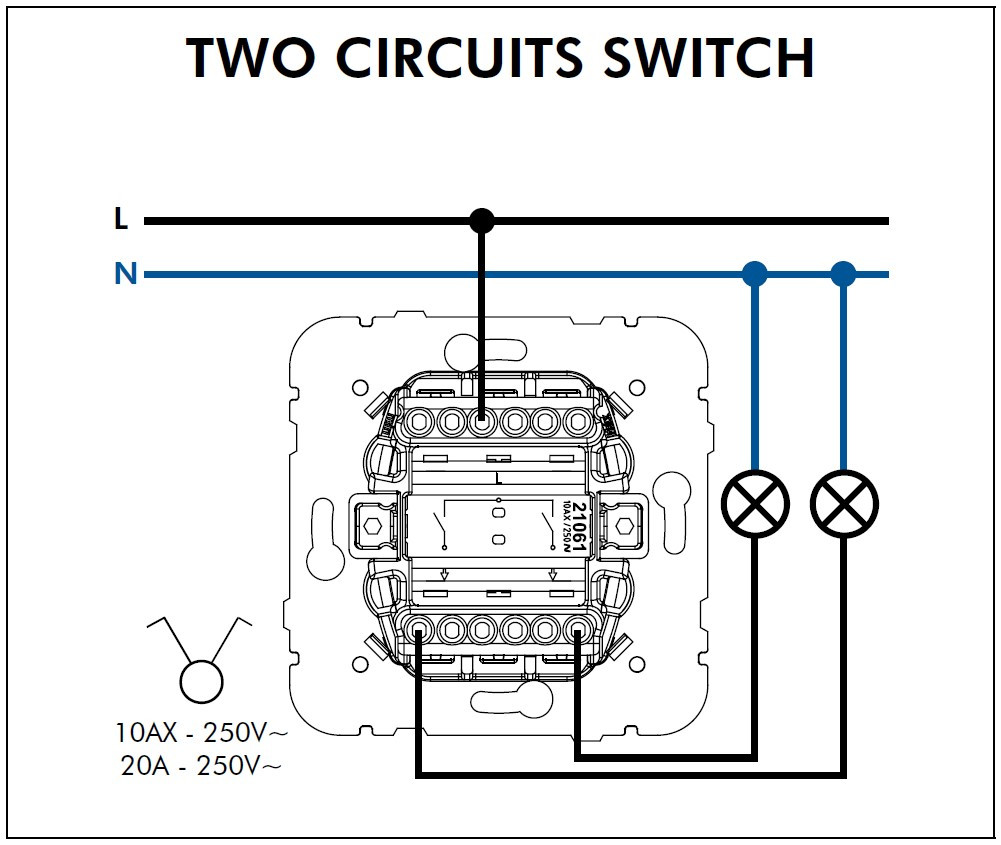 Efapel Two Circuits Switch MEC 21 - Image 2