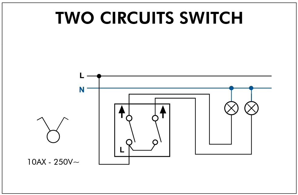 Efapel Two Circuits Switch White - Image 3