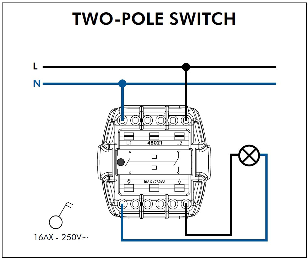 Efapel Two-pole Switch IK07 IP65 Grey - Image 2