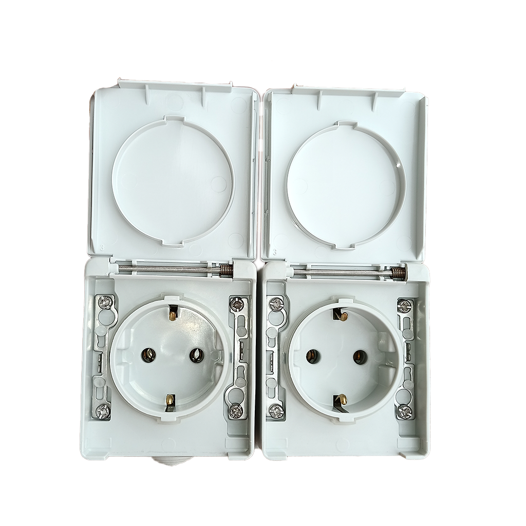 Efapel Wall socket 2-way IP65 IK07 Grounded White - Image 2