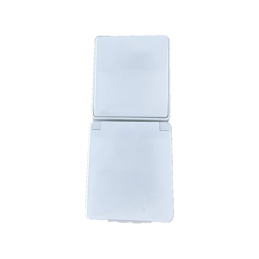Efapel Wall socket and switch combo Vertical IP65 IK07 Grounded Grey - Image 2