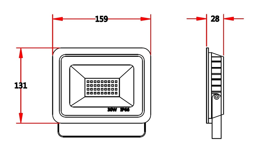 Floodlight 30W 3000K IP66 830 - Image 4