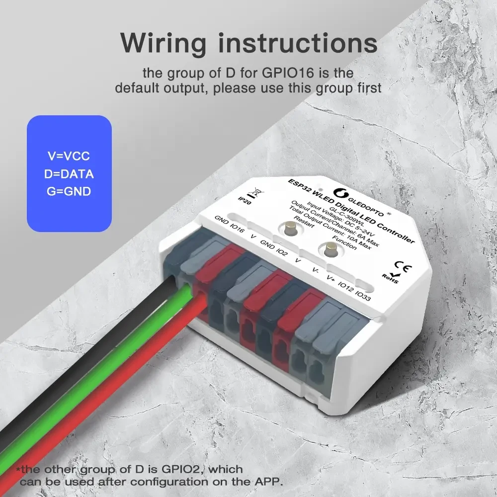 Gledopto GL-C-309WL Wi-Fi IC LED strip controller - Image 4