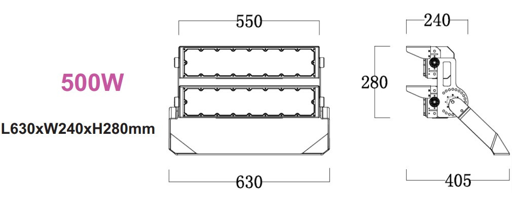 High Power Stadium Light - 500W 170lm/W - Image 5