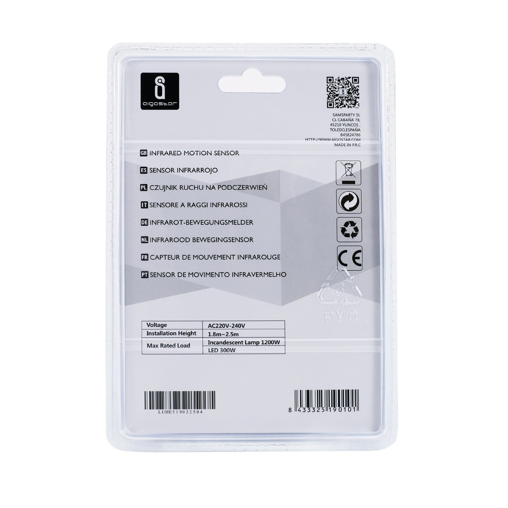 Infrared Motion Sensor Wall-mounted White - Image 7