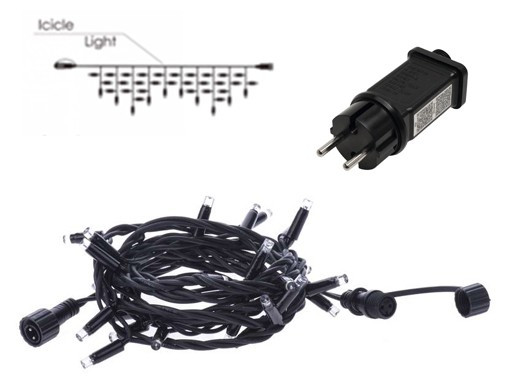 IP44 360 LED Linkable Icicle Light 8m starter set CW - Image 2