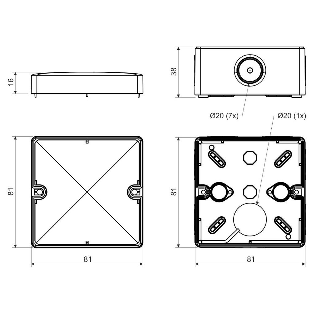 Junction box gray IP66 81x81x54mm - Image 4