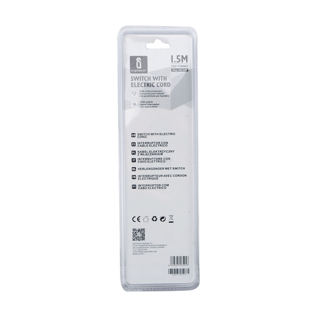 Lamp cable with switch white 1,5m - Image 3