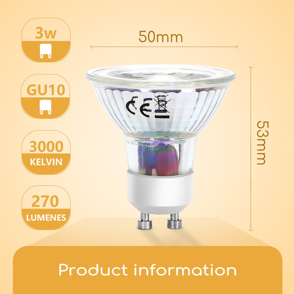 LED 3W GU10 3000K - Image 5