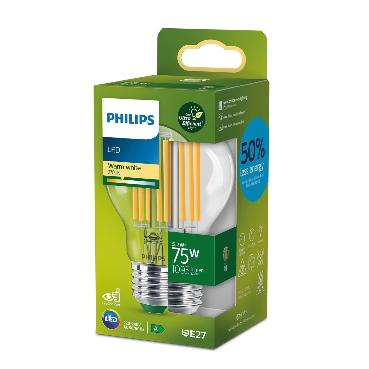 LED CLA 75W A60 E27 2700K CL UE SRT4 - Image 2