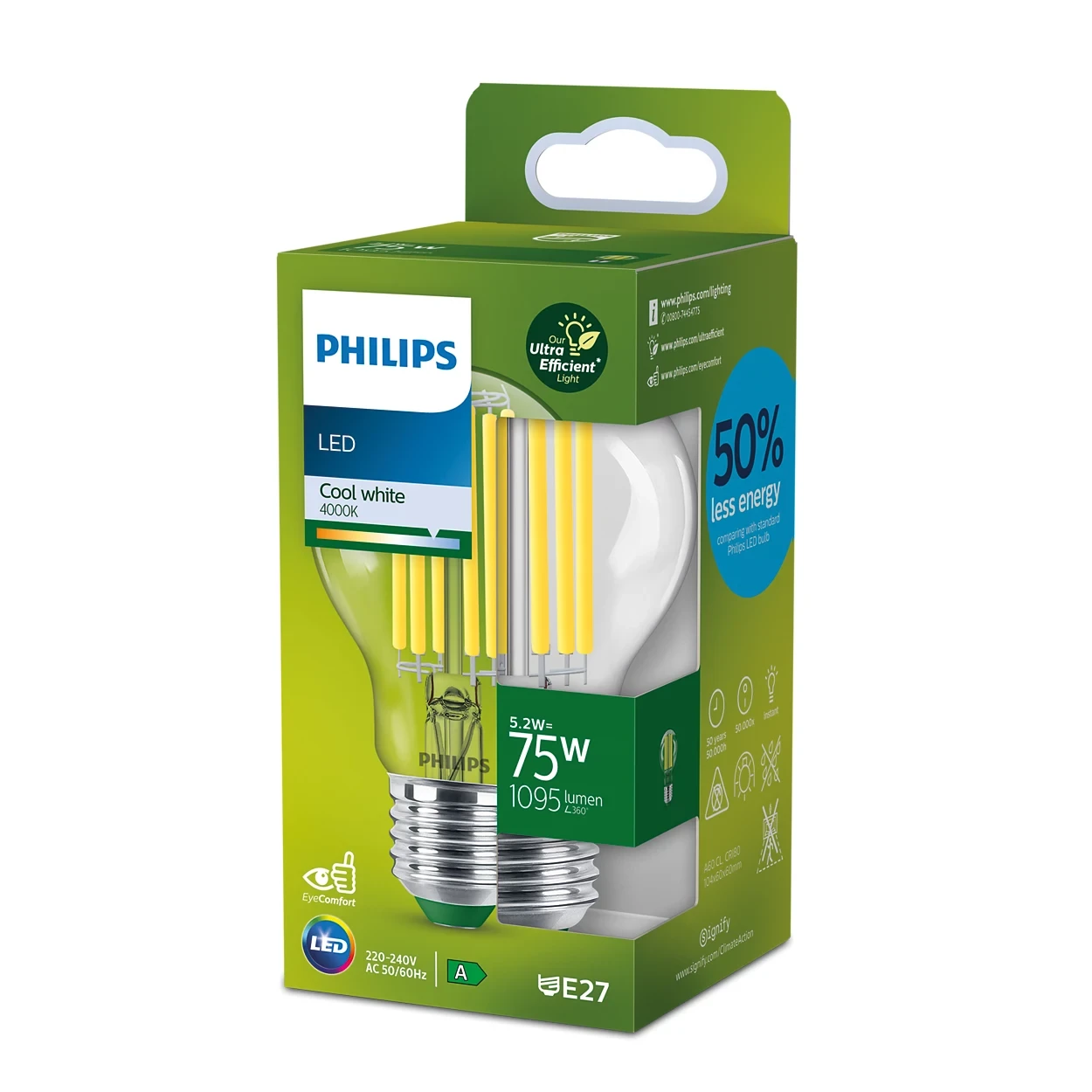 LED CLA 75W A60 E27 4000K CL UE SRT4 - Image 2