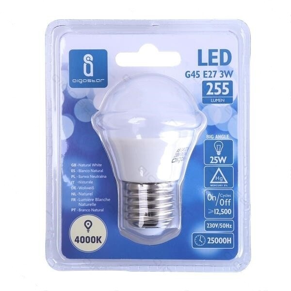 LED E27 G45, 3W  4000K - Image 2