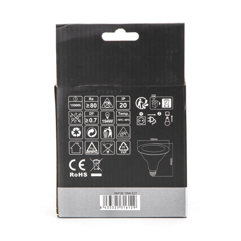 LED E27 PAR38 18W 6500K 865 - Image 4